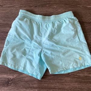 Mens Polo Ralph Lauren size small light blue swim trunks